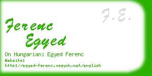 ferenc egyed business card